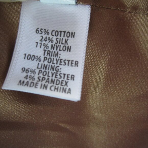 St. John Size 10 2024 Cotton Silk Blend Jacket Brown Gray Blue Womens - Picture 15 of 15